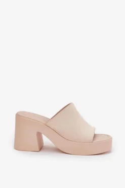 Boto Klapki Na Obcasie|Klapki Na Platformie*Klapki Damskie Na Słupku I Platformie Beżowe Omeisa