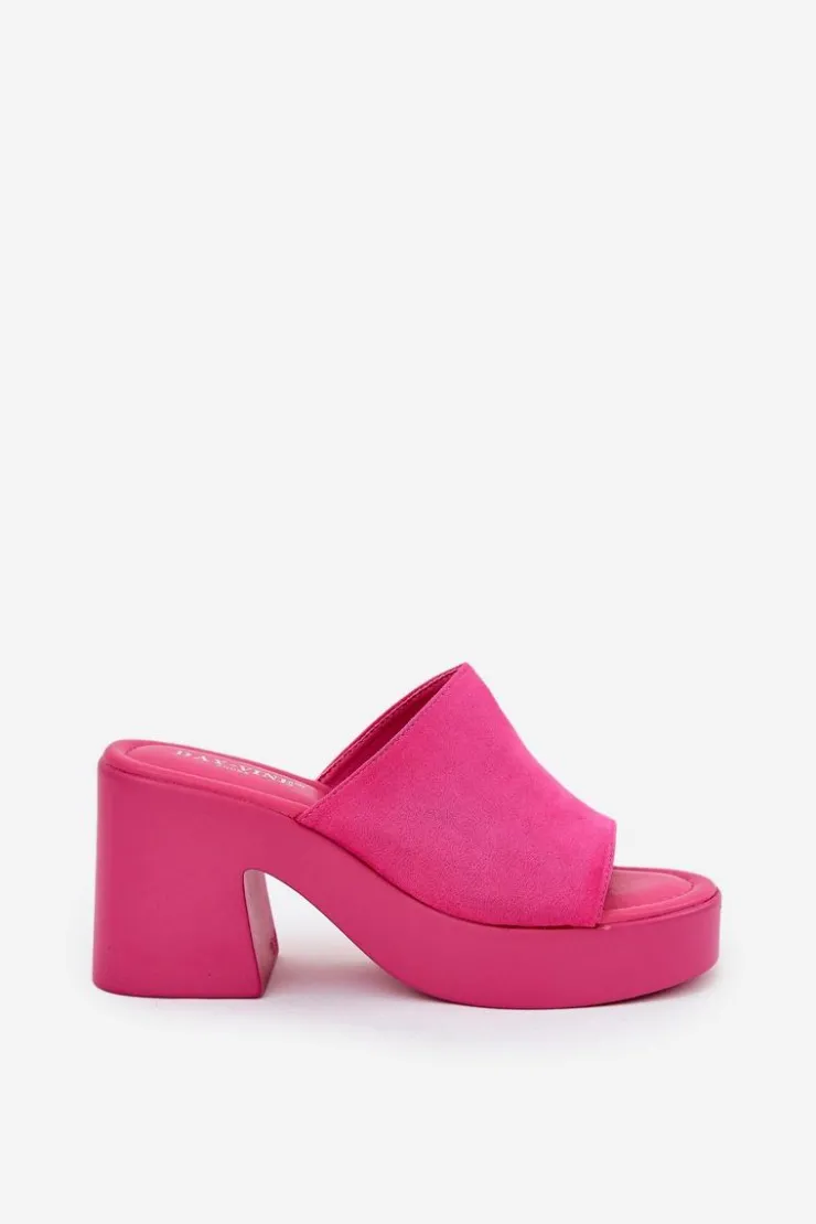 Discount Boto Klapki Damskie Na Słupku I Platformie Fuksja Omeisa