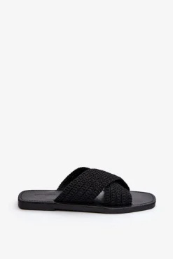 Damskie Big Star Shoes Klapki Damskie Płaskie Big Star NN274077 Czarne