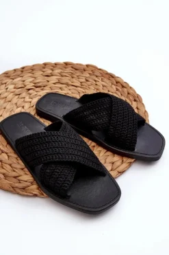 Damskie Big Star Shoes Klapki Damskie Płaskie Big Star NN274077 Czarne