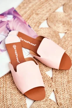 Hot Boto Klapki Damskie Płaskie Różowe Mimios