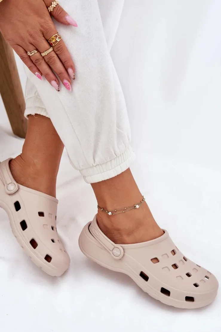 Damskie Boto Klapki Damskie Piankowe LEMIGO 806 Beżowe