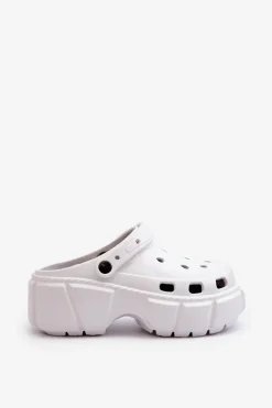 Best Boto Klapki Damskie Piankowe Na Masywnej Podeszwie Białe Witima Biały