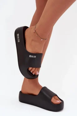 Big Star Shoes Klapki Damskie Big Star|Klapki Basenowe*Klapki Damskie Piankowe Na Masywnej Platformie Big Star SS274721 Czarne Czarny