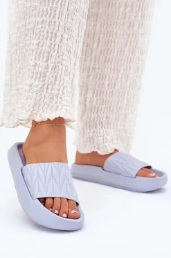 Boto Klapki Basenowe|Klapki Na Platformie*Klapki Damskie Piankowe Na Platformie Niebieskie Vanesha