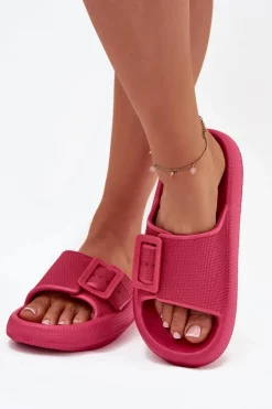 Damskie Big Star Shoes Klapki Damskie Piankowe Na Platformie Z Klamrą Big Star RR274A583 Fuksja