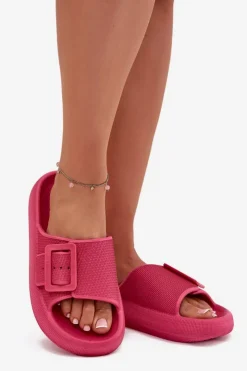 Damskie Big Star Shoes Klapki Damskie Piankowe Na Platformie Z Klamrą Big Star RR274A583 Fuksja