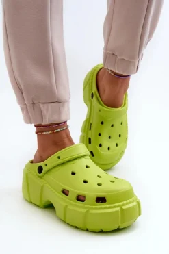 Boto Klapki Basenowe|Klapki Na Platformie*Klapki Damskie Piankowe Na Masywnej Podeszwie Limonkowe Witima Zielony
