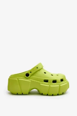 Boto Klapki Basenowe|Klapki Na Platformie*Klapki Damskie Piankowe Na Masywnej Podeszwie Limonkowe Witima Zielony
