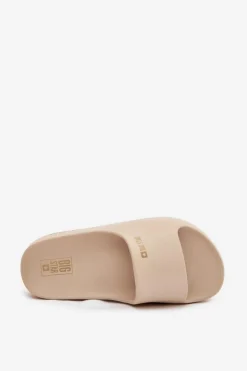 Clearance Big Star Shoes Klapki Damskie Piankowe Na Masywnej Platformie Big Star SS274722 Beżowe Beżowy