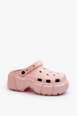 Boto Klapki Damskie Piankowe Na Masywnej Podeszwie Różowe Witima