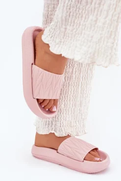 Damskie Boto Klapki Damskie Piankowe Na Platformie Różowe Vanesha