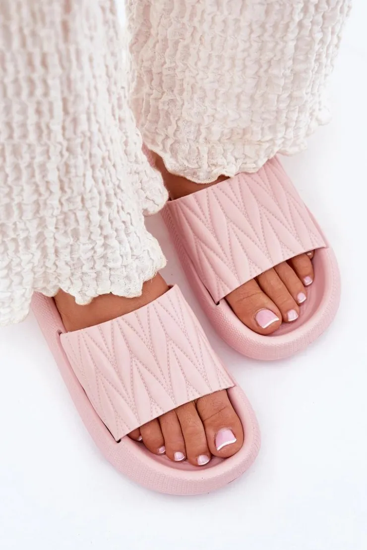 Damskie Boto Klapki Damskie Piankowe Na Platformie Różowe Vanesha