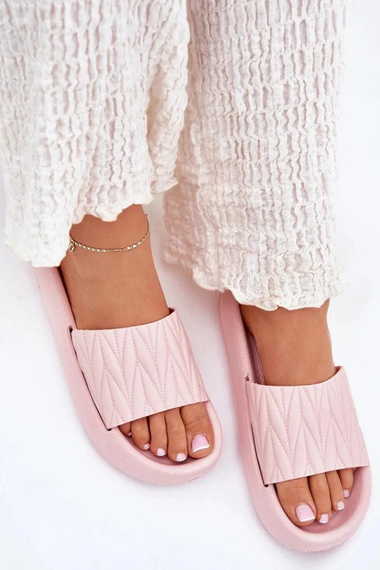 Damskie Boto Klapki Damskie Piankowe Na Platformie Różowe Vanesha