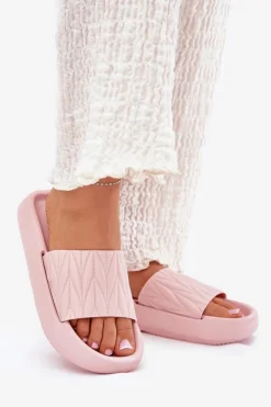 Damskie Boto Klapki Damskie Piankowe Na Platformie Różowe Vanesha