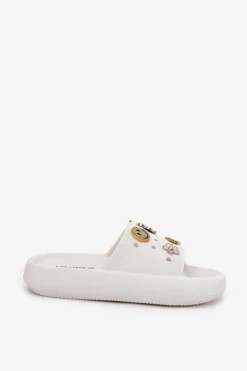 Buty damskie Vinceza Klapki Basenowe|Klapki Na Platformie*Klapki Damskie Piankowe Z Przypinkami Vinceza 76055 Białe Biały