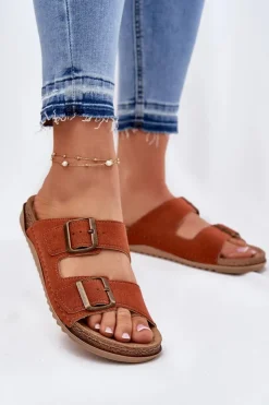 Damskie INBLU Klapki Damskie Profilaktyczne AA000068 Pomarańczowe