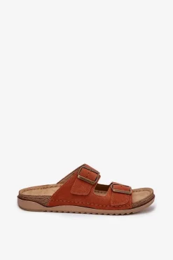 Damskie INBLU Klapki Damskie Profilaktyczne AA000068 Pomarańczowe