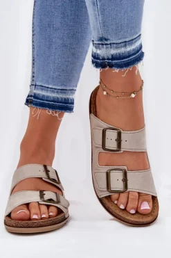 INBLU Klapki Na Platformie|Klapki Damskie Klasyczne*Klapki Damskie Profilaktyczne AA000068 Beżowe