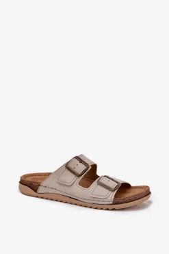 INBLU Klapki Na Platformie|Klapki Damskie Klasyczne*Klapki Damskie Profilaktyczne AA000068 Beżowe