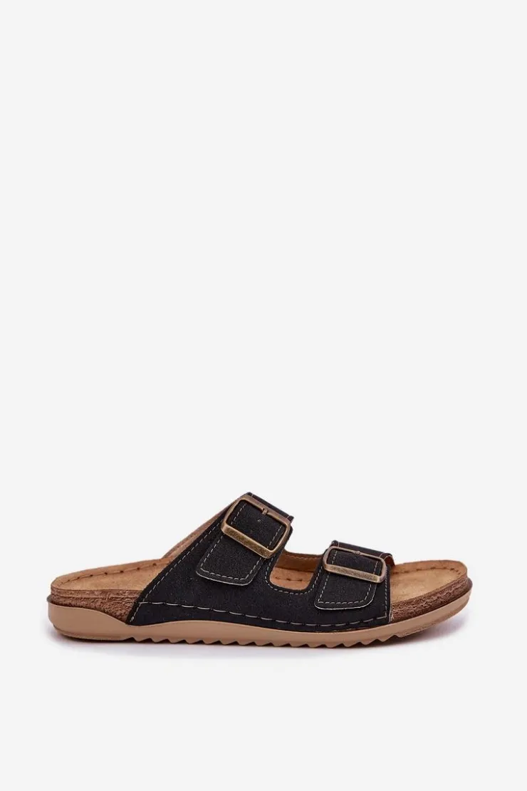 INBLU Klapki Na Platformie|Klapki Damskie Klasyczne*Klapki Damskie Profilaktyczne AA000068 Czarne