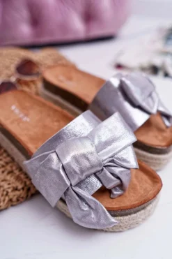 Sale Boto Klapki Damskie Vices Srebrne 6275