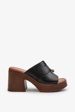 Damskie Buty damskie Vinceza Klapki Damskie Z Eko Skóry Na Platformie I Klocku Czarne Dafira