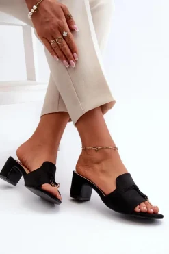 Boto Klapki Na Obcasie|Klapki Damskie Klasyczne*Klapki Damskie Z Eko Zamszu Na Obcasie Czarne Jemenna