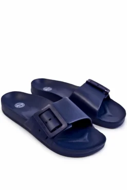 Damskie Big Star Shoes Klapki Damskie Z Klamrą Big Star FF274A388 Granatowe