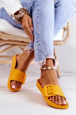 Damskie Big Star Shoes Klapki Damskie Z Klamrą Big Star FF274A393 Pomarańczowe