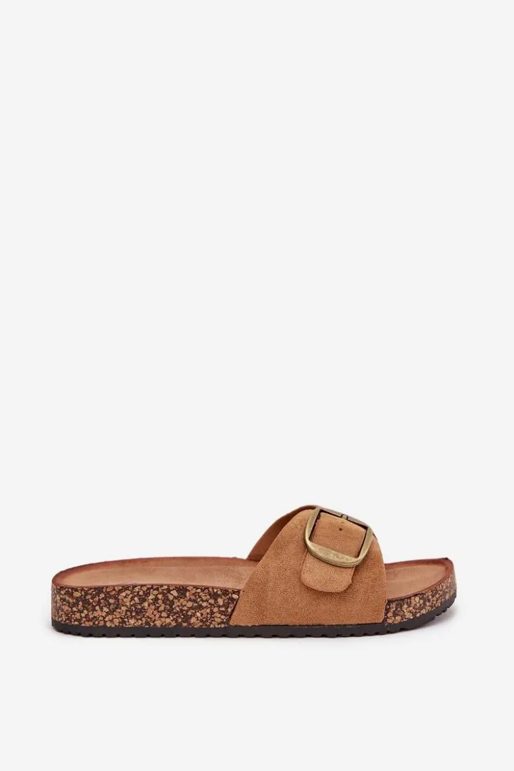 Boto Klapki Korkowe|Klapki Na Platformie*Klapki Damskie Z Klamrą Na Korkowej Platformie Camel Zavira