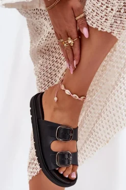 Boto Klapki Na Platformie|Klapki Damskie Klasyczne*Klapki Damskie Z Klamrami Na Platformie Czarne Elamas