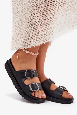 Boto Klapki Na Platformie|Klapki Damskie Klasyczne*Klapki Damskie Z Klamrami Na Platformie Czarne Elamas