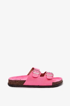 Boto Klapki Korkowe|Klapki Damskie Klasyczne*Klapki Damskie Z Klamrami Neonowy Róż Oliena Różowy