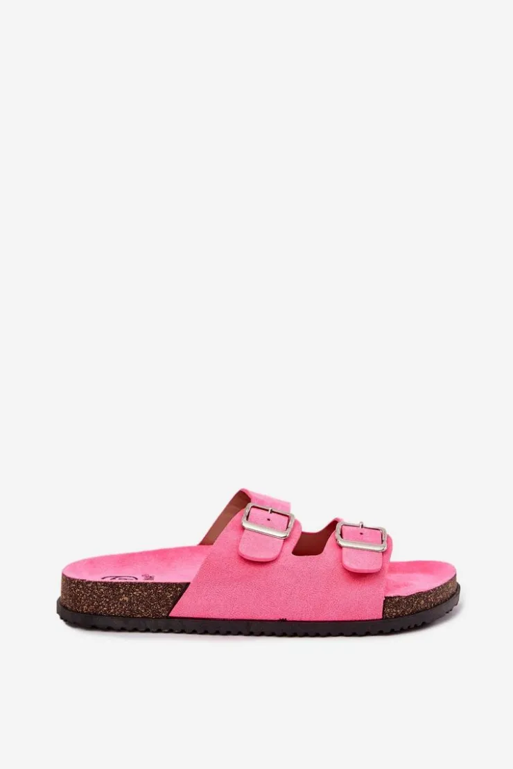 Boto Klapki Korkowe|Klapki Damskie Klasyczne*Klapki Damskie Z Klamrami Neonowy Róż Oliena Różowy
