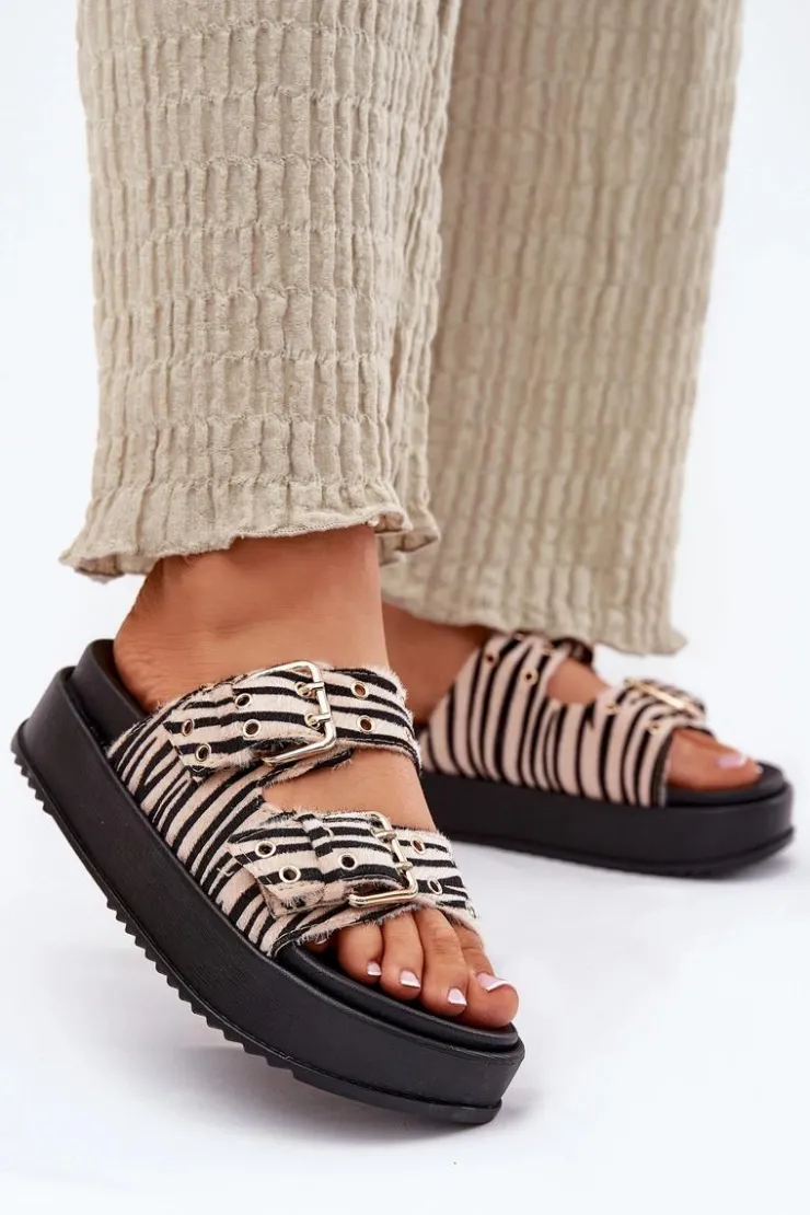 Boto Klapki Na Platformie|Klapki Damskie Klasyczne*Klapki Damskie Z Klamrami Na Platformie Zebra Nilatha