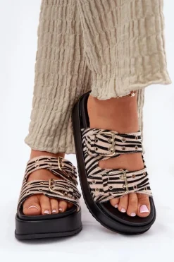 Boto Klapki Na Platformie|Klapki Damskie Klasyczne*Klapki Damskie Z Klamrami Na Platformie Zebra Nilatha