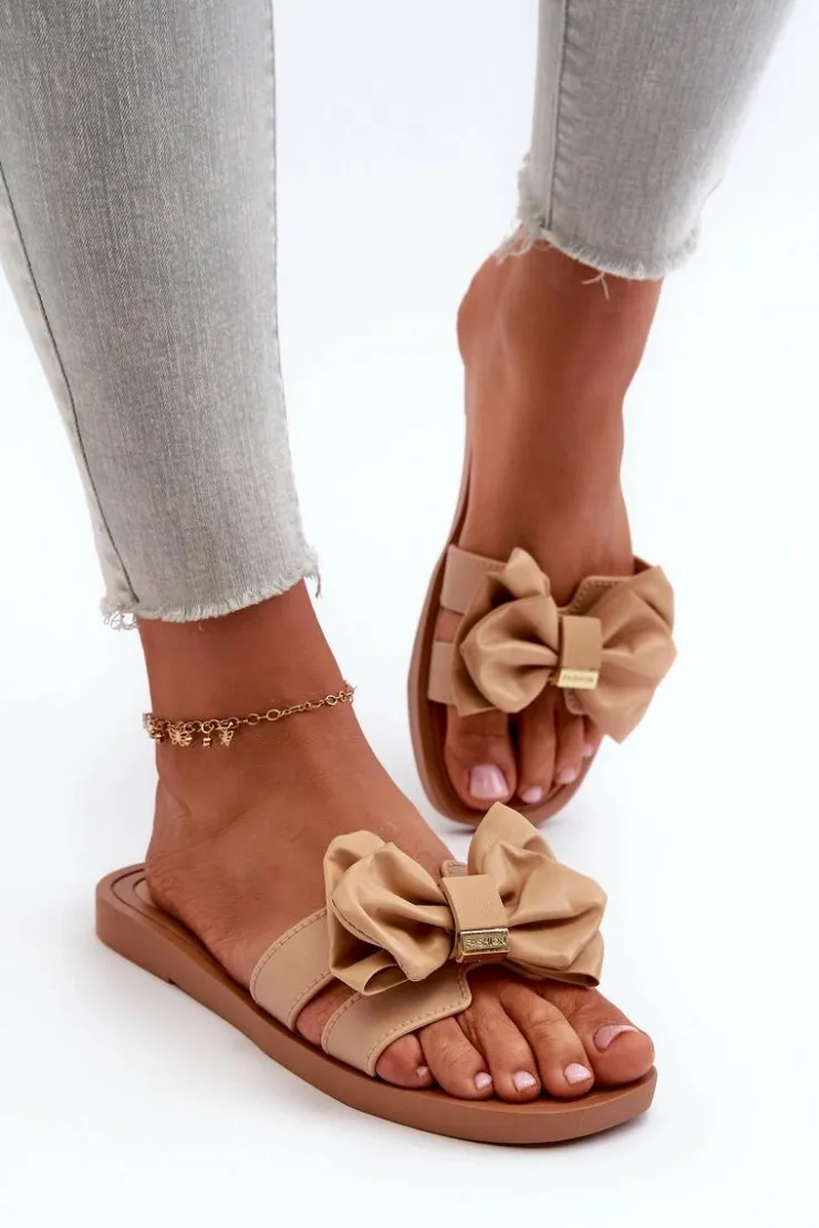 Damskie Boto Klapki Damskie Z Kokardą Camel Rivarina