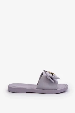 Hot Boto Klapki Damskie Z Kokardą Lawendowe Arsicada Fioletowy