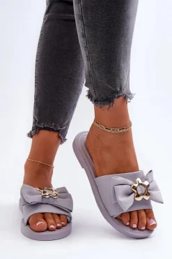 Hot Boto Klapki Damskie Z Kokardą Lawendowe Arsicada Fioletowy