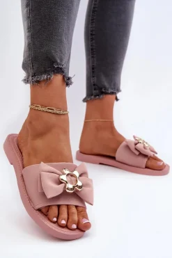 Boto Klapki Damskie Klasyczne*Klapki Damskie Z Kokardą Różowe Arsicada