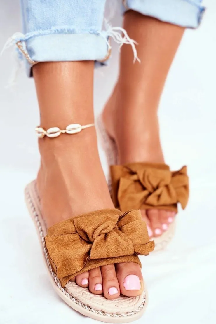 Damskie Boto Klapki Damskie Z Kokardką Camel Happiness