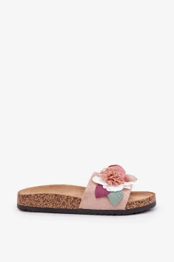 Boto Klapki Korkowe|Klapki Na Platformie*Klapki Damskie Z Kwiatkami Na Korkowej Platformie Różowe Zinrosa