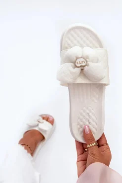 Boto Klapki Na Platformie|Klapki Damskie Klasyczne*Klapki Damskie Z Ozdobą Na Niskiej Platformie Białe Cedrella Biały