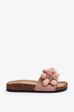 Clearance Boto Klapki Damskie Z Ozdobami Różowe Bunlia Różowy