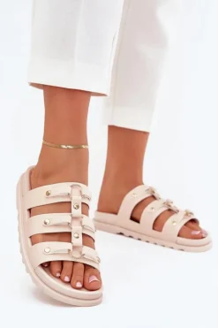 Boto Klapki Na Platformie|Klapki Damskie Klasyczne*Klapki Damskie Z Paskami Jasnobeżowe Pasiriela