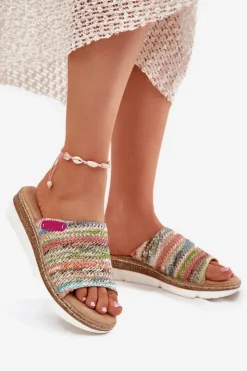 Boto Klapki Na Koturnie|Klapki Na Platformie*Klapki Damskie Z Plecionką Na Koturnie Multikolor Norozi