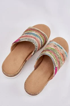 Boto Klapki Na Koturnie|Klapki Na Platformie*Klapki Damskie Z Plecionką Na Koturnie Multikolor Norozi