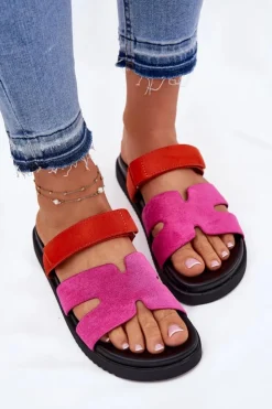 Discount Buty damskie Vinceza Klapki Damskie Z Rzepem Vinceza 17401 Fuksja