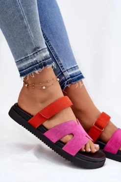 Discount Buty damskie Vinceza Klapki Damskie Z Rzepem Vinceza 17401 Fuksja